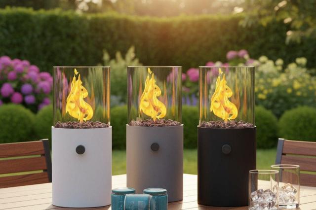 TISCHKAMINE MIT GAS BETRIEBEN